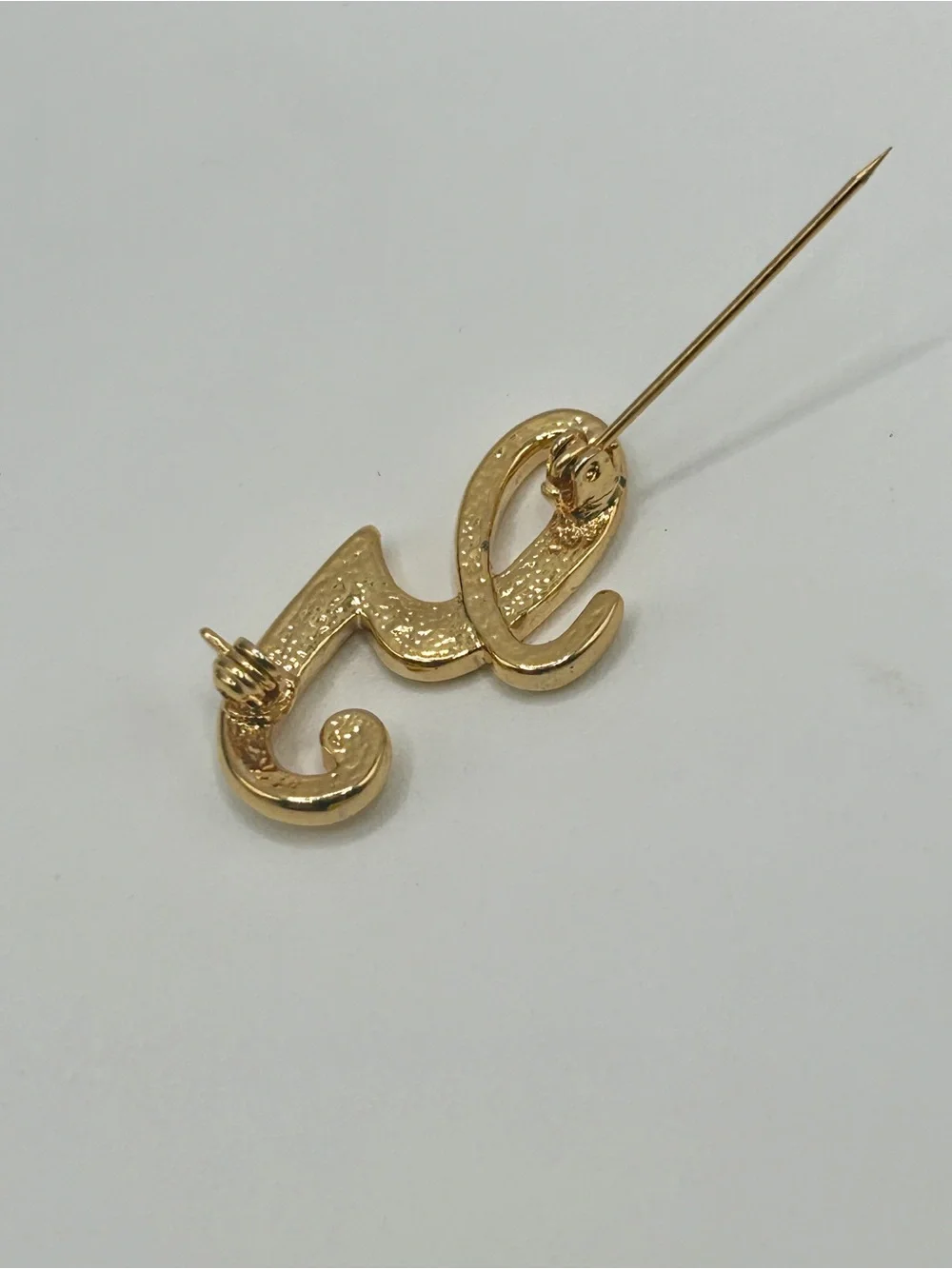 Vintage Gold Letter 'G' Initial Pin Brooch - Women's Accessory
